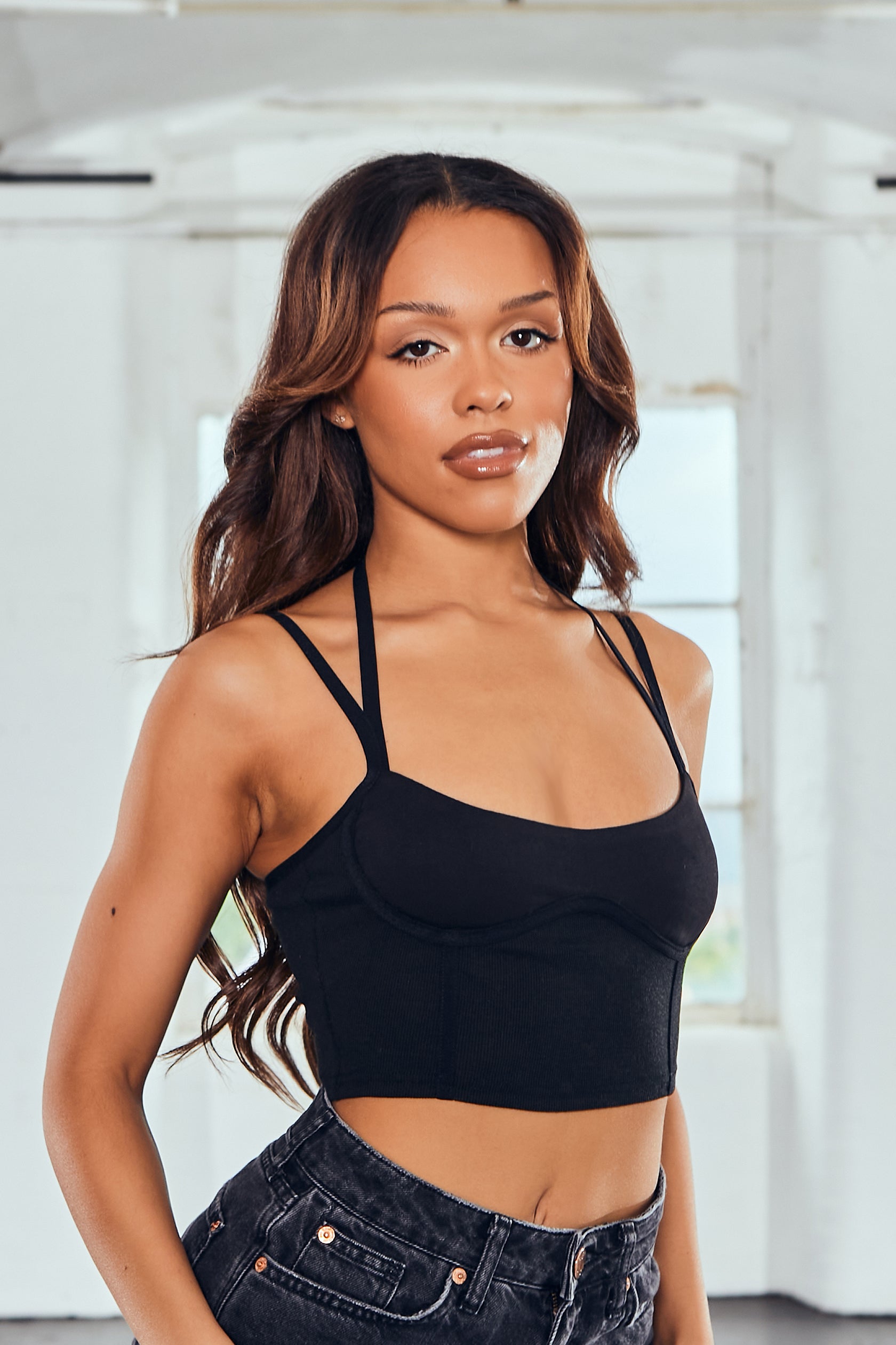 Underbust Binding Double Strap Cami Top
