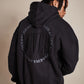 Black Oversized Embroidered Back Unisex Hoodie