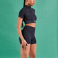 Charcoal Blue Acid Wash Seamless Ruched Bum Shorts